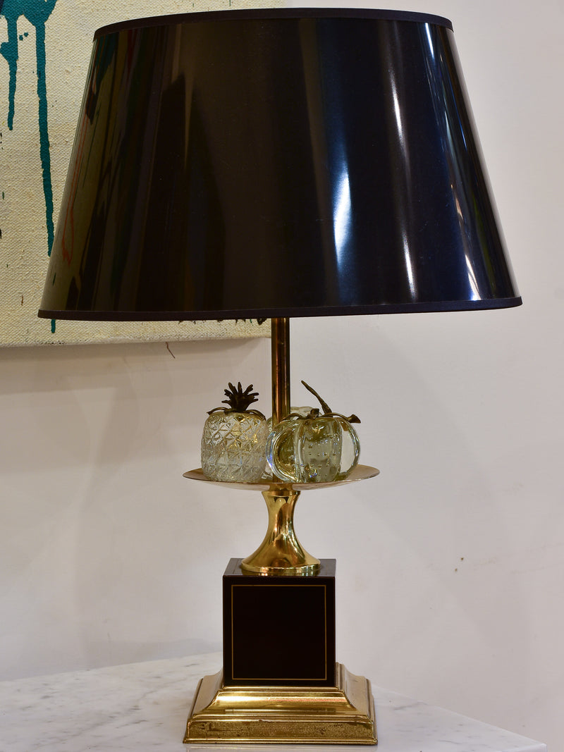 Black Maison Charles lamp with crystal fruits