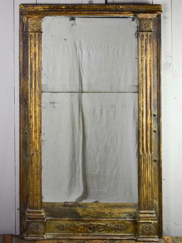 18th Century French mirror with two glass panes 34¼" x 56¼"