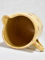 Alpine region antique stoneware spotted pitcher
