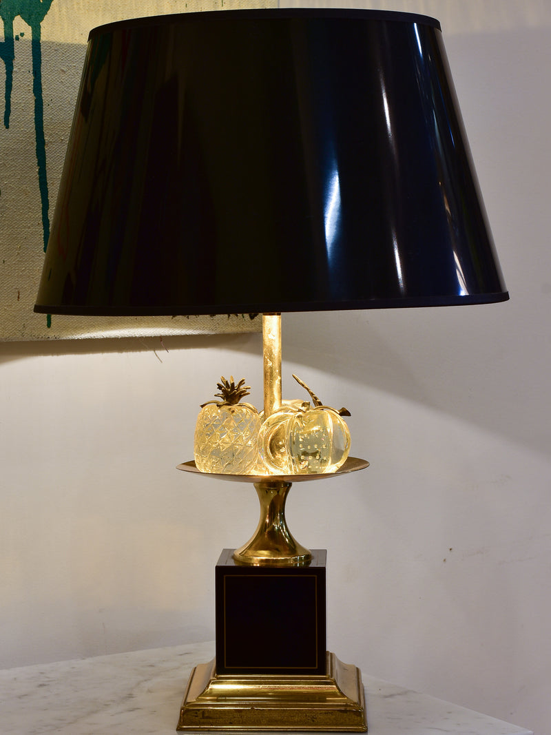 Black Maison Charles lamp with crystal fruits