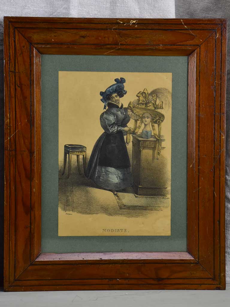 Pair of Napoleon III printed caricatures - Coiffeur de la haute societe & Modiste 11¾" x 14½"