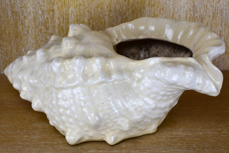 Large vintage planter in the shape of a sea shell