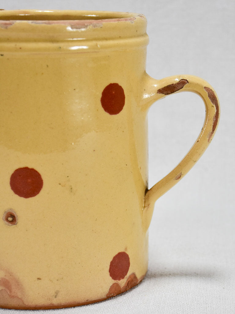 Vintage yellow and brown glazed pitcher