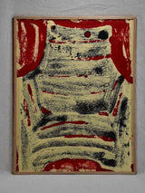 Black chair with red background - oil on paper - Caroline Beauzon 20½" x 26½"
