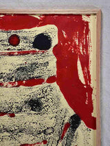 Black chair with red background - oil on paper - Caroline Beauzon 20½" x 26½"