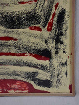 Black chair with red background - oil on paper - Caroline Beauzon 20½" x 26½"