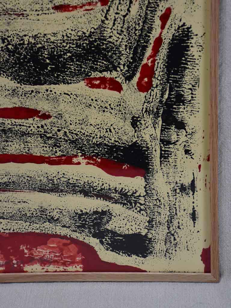 Black chair with red background - oil on paper - Caroline Beauzon 20½" x 26½"