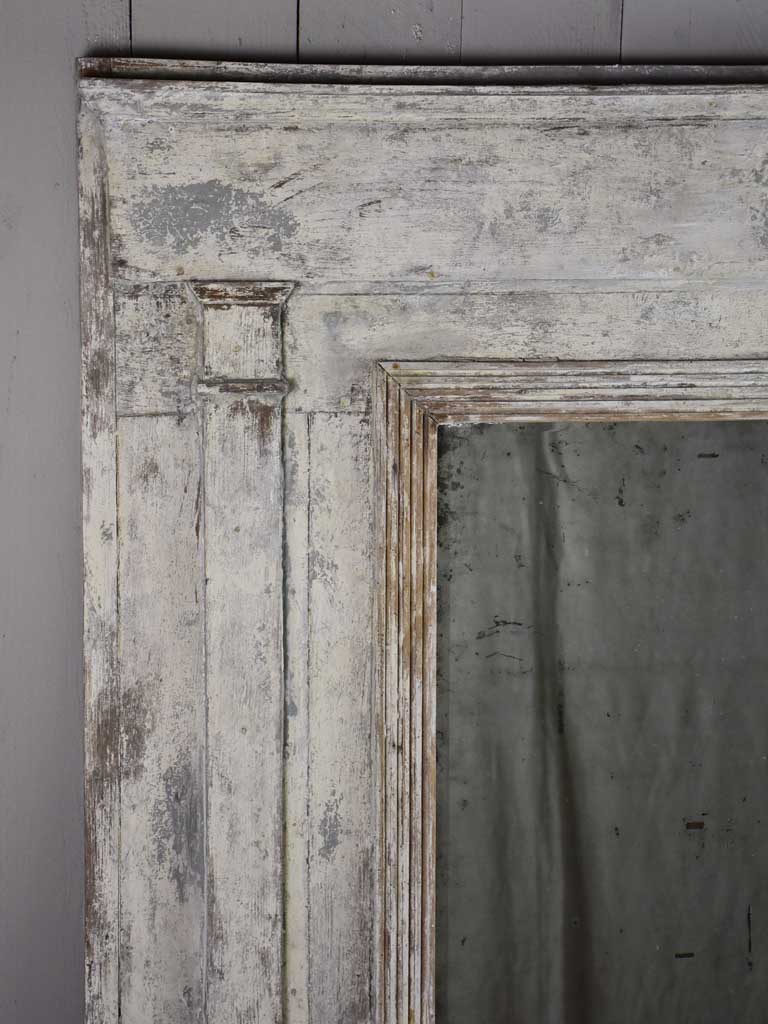 Late 18th Century Directoire trumeau mirror with grey patina 42½" x 43"