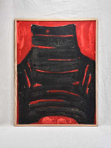 2/2 Monotype oil on paper- black & red chair by Caroline Beauzon 20½" x 26½"