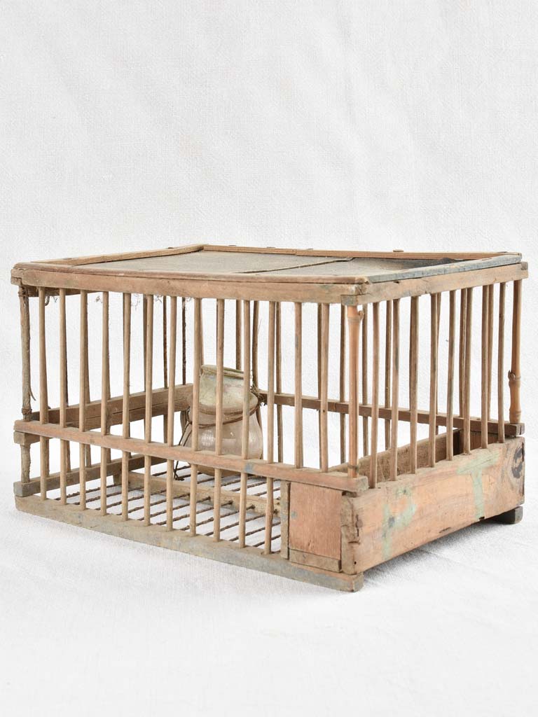 Blue patina finish bird enclosure