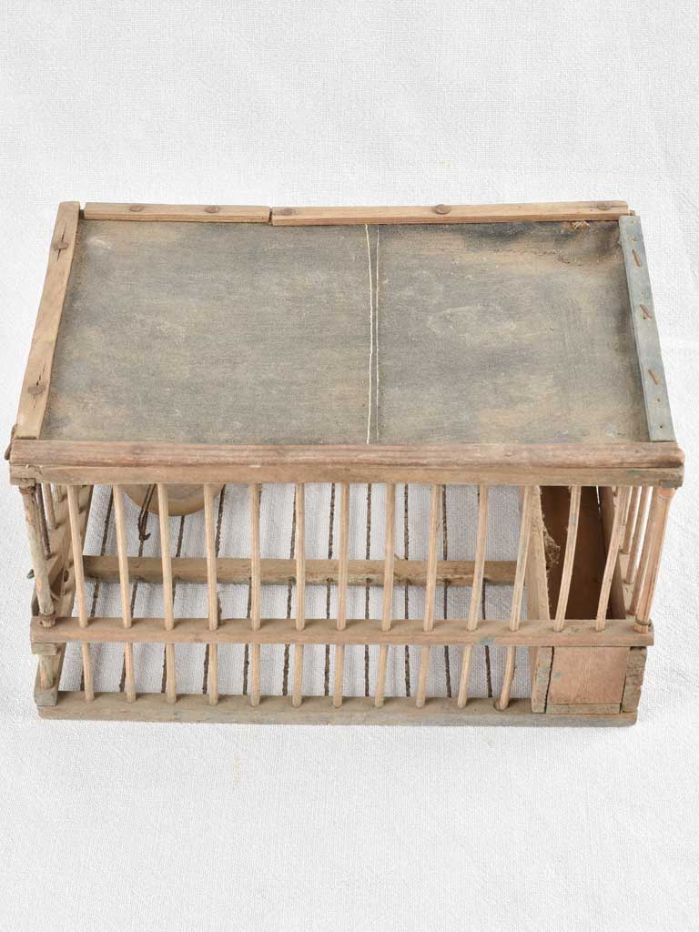 Rustic French bird cage, blue patina