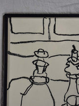 1/4 Still life with carafe, candlestick and wine glass - charcoal on paper - Caroline Beauzon 18½ x 26""