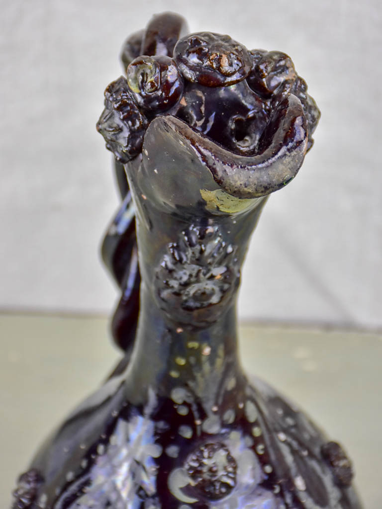 18th Century demoiselle d'Avignon glazed wine pitcher