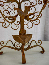 Vintage wrought iron wall sconce / lamp with birds