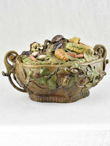 Exceptional sculptural barbotine tureen - still life