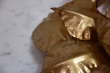 Pair of vintage wall / ceiling sconces with sculptural gold leaves