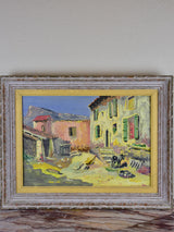 Antique oil on wood painting by M. Giovanni