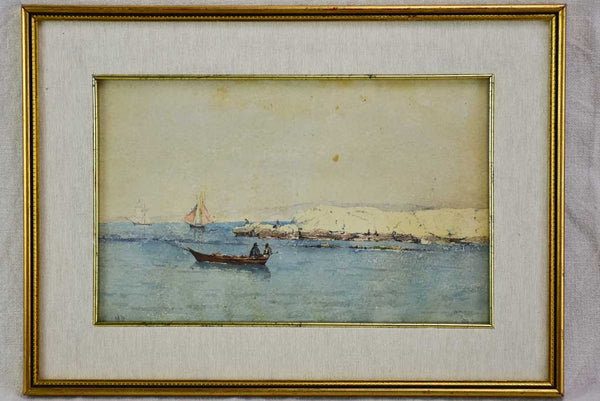 "The boats" Marseille - Les barques, Marius Pauzat (1832-1909) 16½" x 11¾"