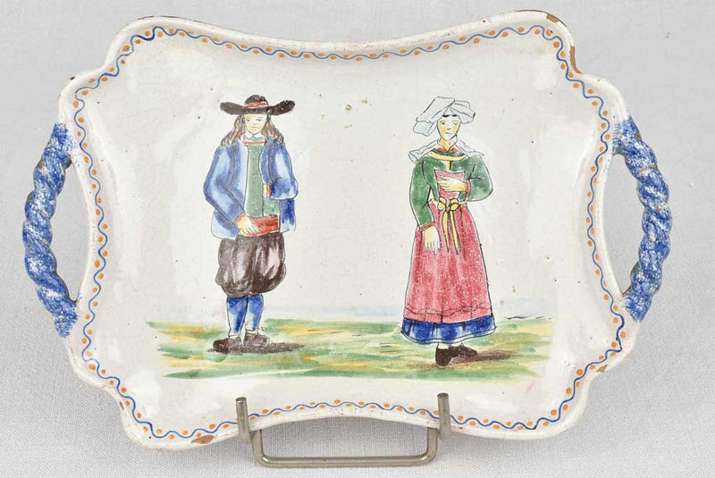 Antique hand painted plate from Britttany 11"
