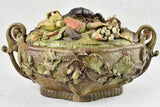 Exceptional sculptural barbotine tureen - still life