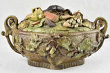 Distinguished, old Barbotine vegetable sculpture