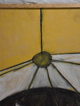 Chairs and table under a vintage chandelier - pastel on craft paper - Caroline Beauzon 27¼" x 40¼"