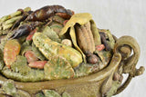 Exceptional sculptural barbotine tureen - still life
