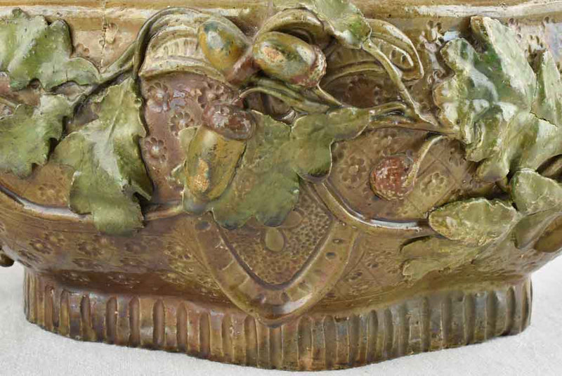 Exceptional sculptural barbotine tureen - still life