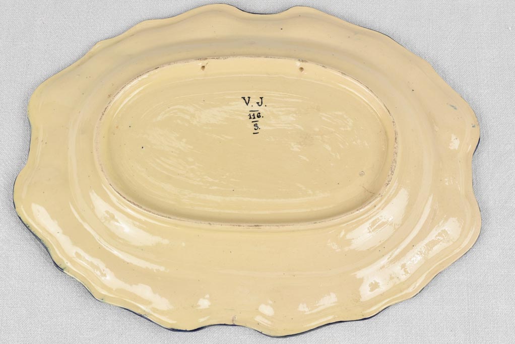 Early 20th century hand painted plate 15¼"