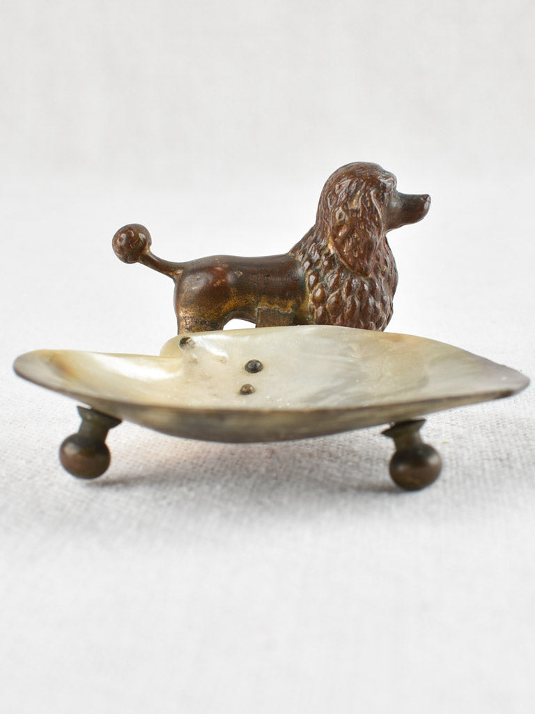 Antique Poodle-Shaped Bronze Accent