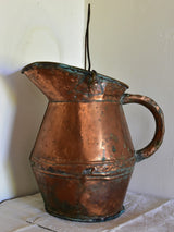 Antique French copper watering can / water pitcher
