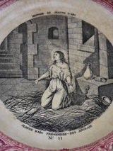 Four Antique Gien parlante plates - Jeanne d'Arc