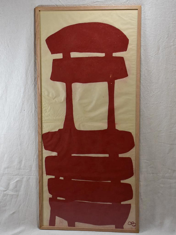 1/2 Large painting of a red chair - Caroline Beauzon 24¾" x 54¾"