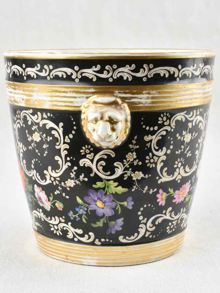 Classic black Napoleon III cachepot