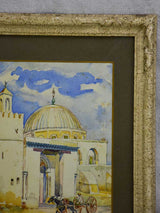 Early 20th Century watercolor - Mosque, mule and chariot 18 x 14¼""