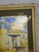 Early 20th Century watercolor - Mosque, mule and chariot 18 x 14¼""