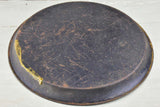 Napoleon III tole tray - round with basket of flowers and oak leaf decoration 17¾"