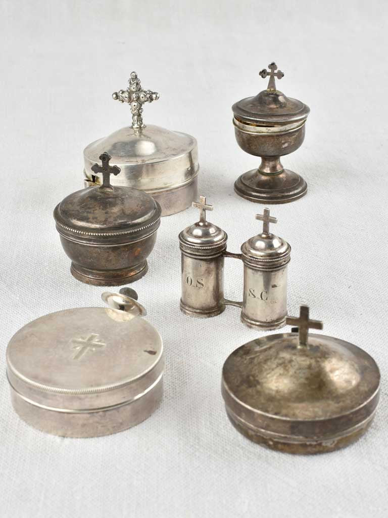6 silver religious Ciboria- for serving Holy communion