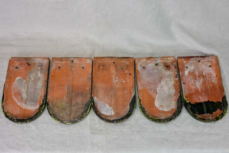 Collection of seven 19th Century French tiles from Isere