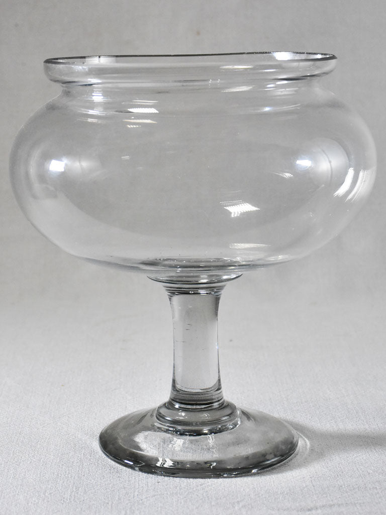 Large antique French sangsue apothecary jar - blown glass 11½"