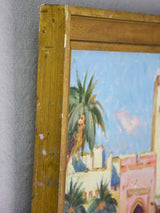 Antique canvas painting of Essaouira scene