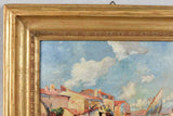 Original 19th-Century Village Scene Painting