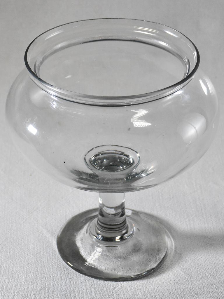 Large antique French sangsue apothecary jar - blown glass 11½"