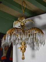 RESERVED S&G Antique palm frond chandelier - style of Joseph Hoffman 17"