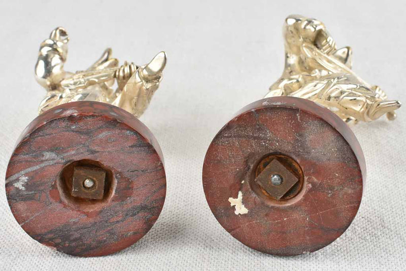 Authentic Italian Bronze Jesters on Marble