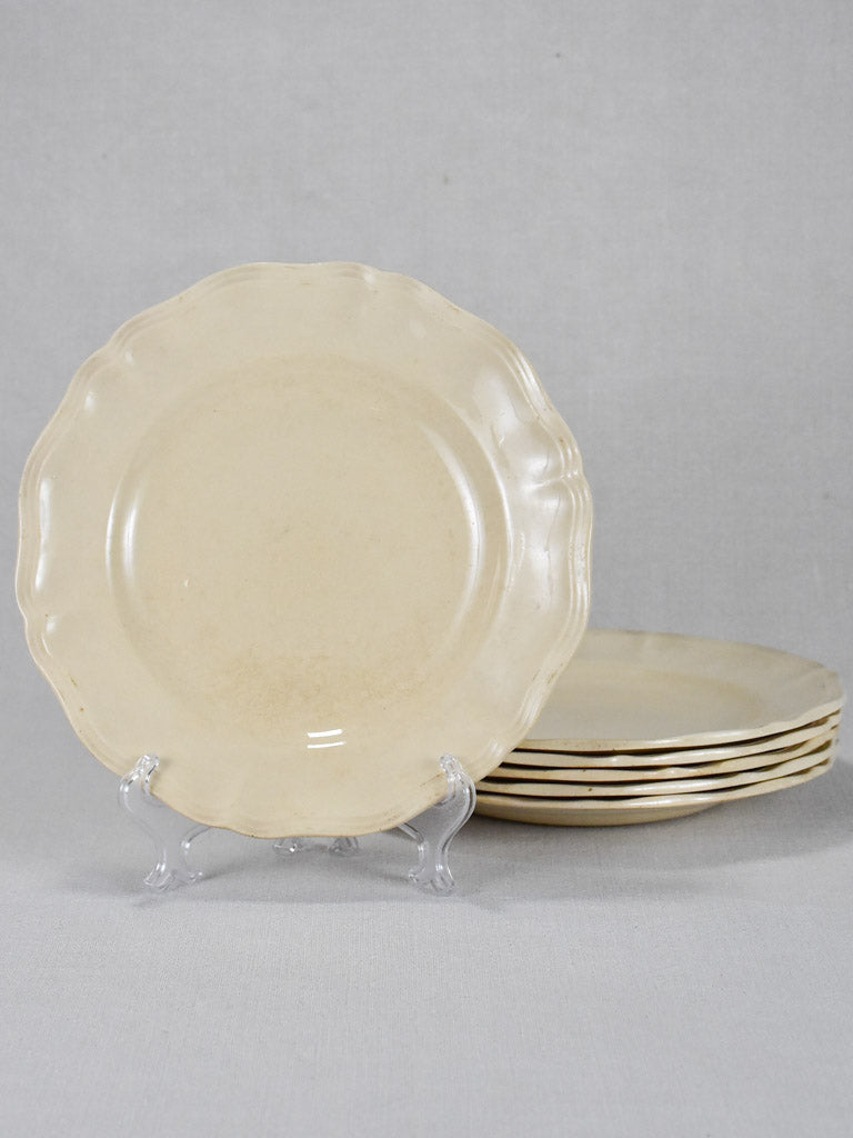 Set of 6 cream-ware bowls Sarreguemines 9¾"