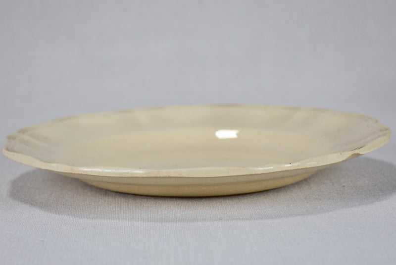 Set of 6 cream-ware bowls Sarreguemines 9¾"