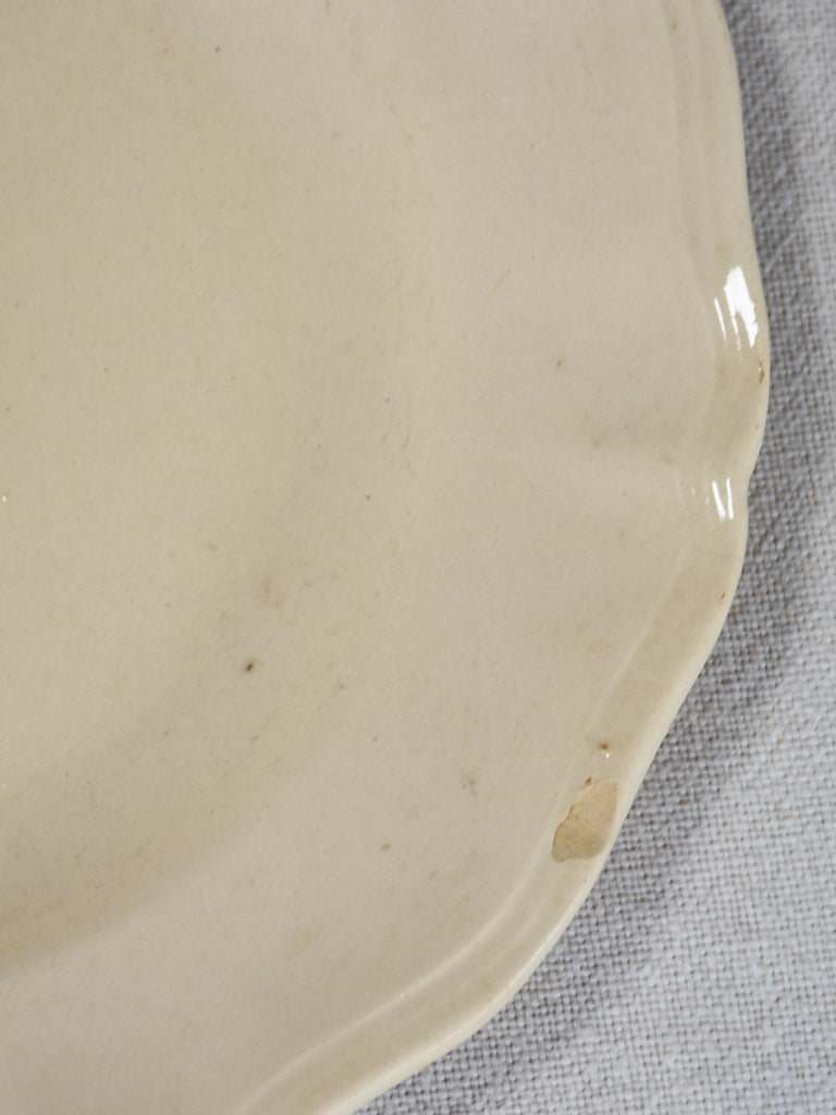 Set of 6 cream-ware bowls Sarreguemines 9¾"