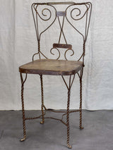 Antique French iron garden chair