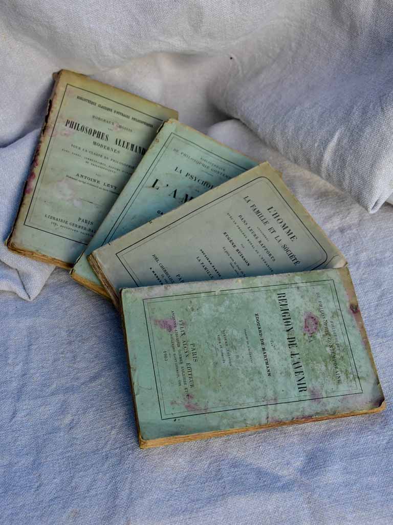 Collection of nine antique French books